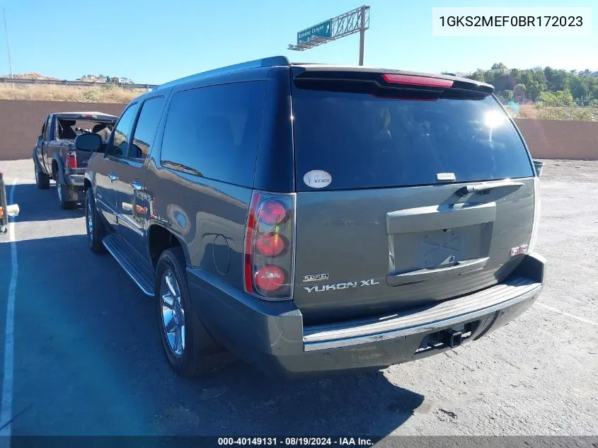 2011 GMC Yukon Xl 1500 Denali VIN: 1GKS2MEF0BR172023 Lot: 40149131