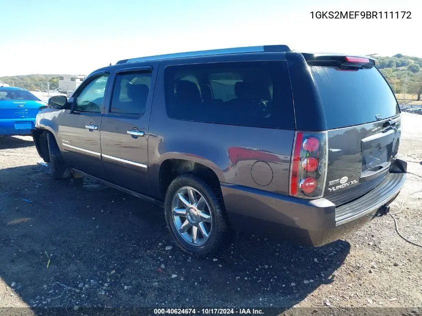 2011 GMC Yukon Xl 1500 Denali VIN: 1GKS2MEF9BR111172 Lot: 40624674