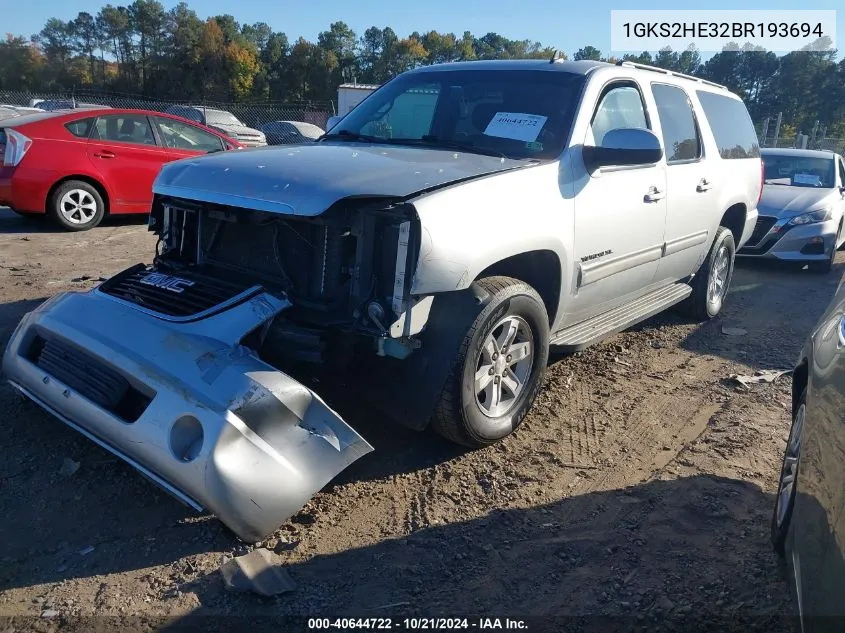 2011 GMC Yukon Xl 1500 Sle VIN: 1GKS2HE32BR193694 Lot: 40644722