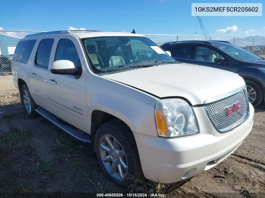 2012 GMC Yukon Xl 1500 Denali VIN: 1GKS2MEF5CR205602 Lot: 40655509