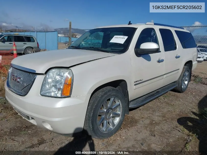 1GKS2MEF5CR205602 2012 GMC Yukon Xl 1500 Denali