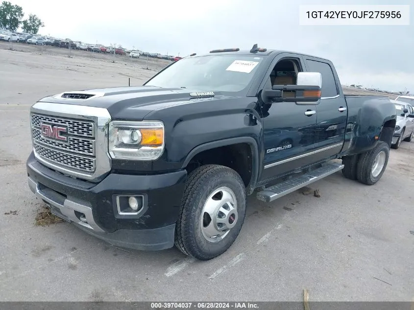 2018 GMC Sierra 3500Hd Denali VIN: 1GT42YEY0JF275956 Lot: 39704037