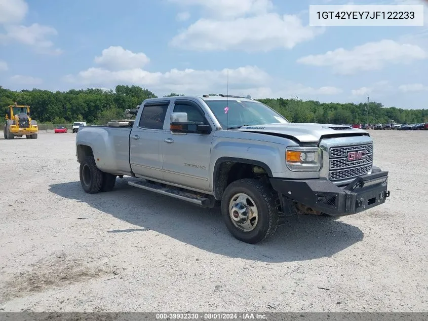 2018 GMC Sierra 3500Hd Denali VIN: 1GT42YEY7JF122233 Lot: 39932330