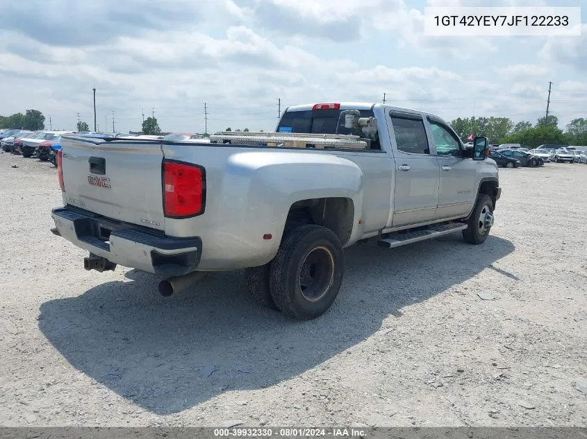 2018 GMC Sierra 3500Hd Denali VIN: 1GT42YEY7JF122233 Lot: 39932330