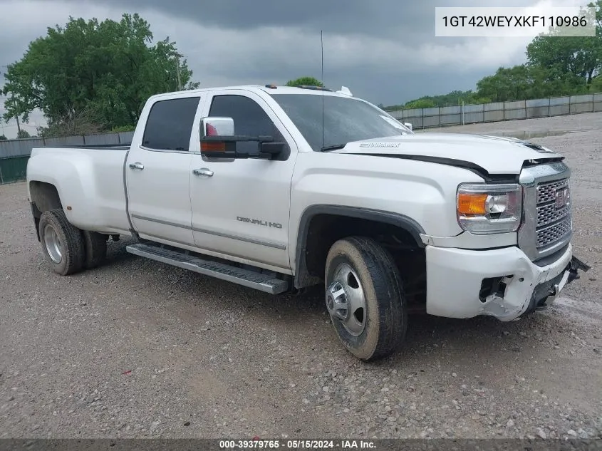 2019 GMC Sierra 3500Hd Denali VIN: 1GT42WEYXKF110986 Lot: 39379765