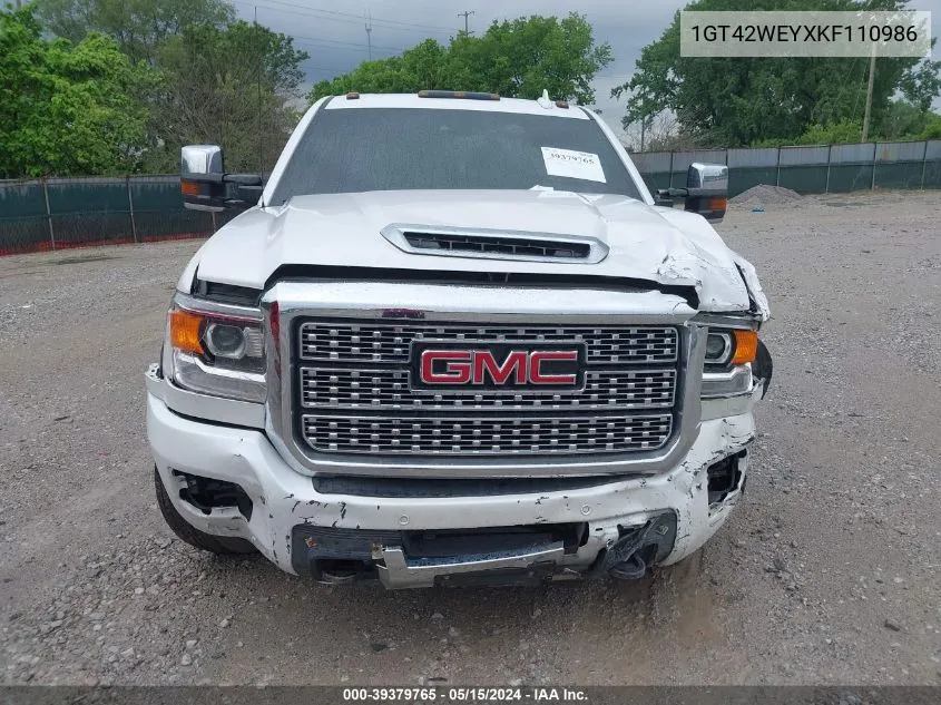 2019 GMC Sierra 3500Hd Denali VIN: 1GT42WEYXKF110986 Lot: 39379765