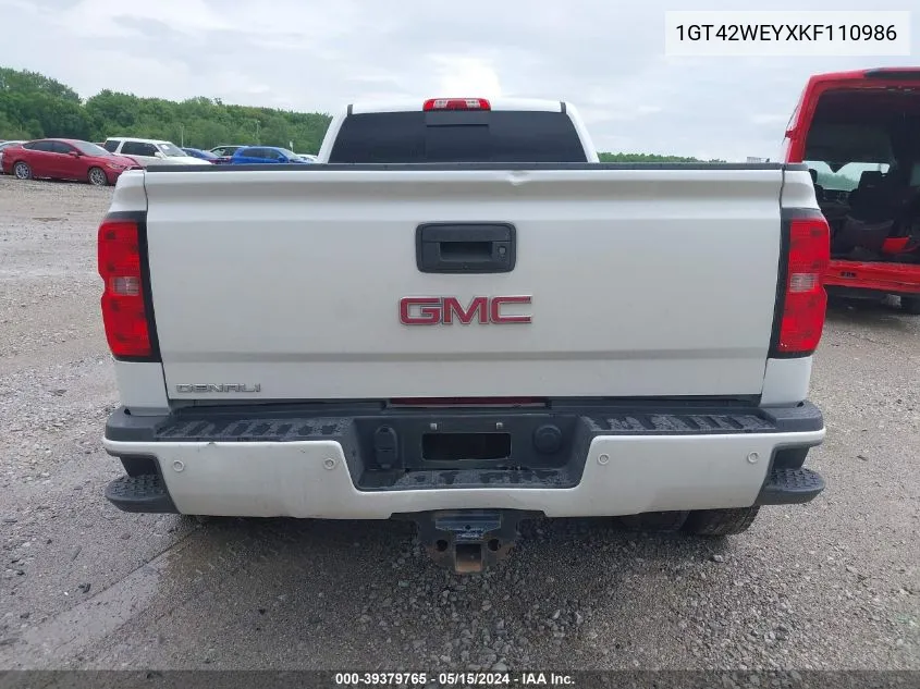 2019 GMC Sierra 3500Hd Denali VIN: 1GT42WEYXKF110986 Lot: 39379765