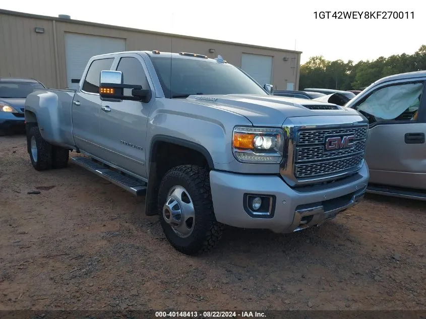 2019 GMC Sierra 3500Hd Denali VIN: 1GT42WEY8KF270011 Lot: 40148413