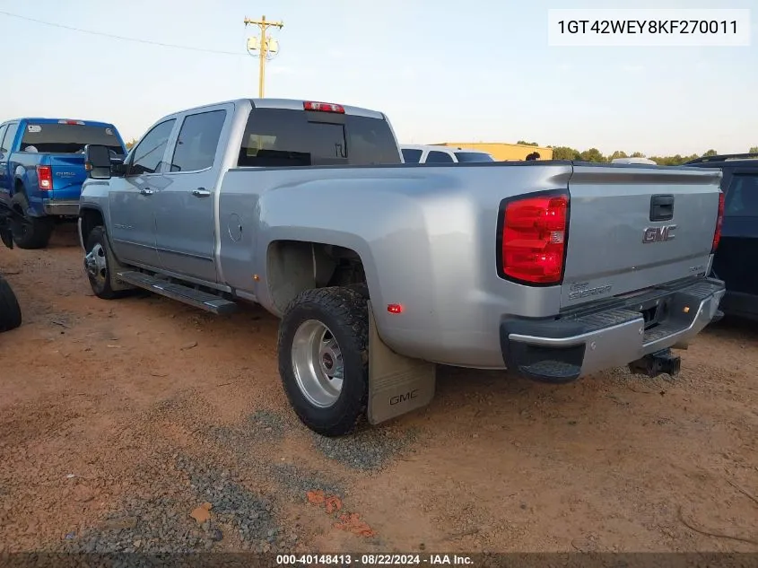 2019 GMC Sierra 3500Hd Denali VIN: 1GT42WEY8KF270011 Lot: 40148413