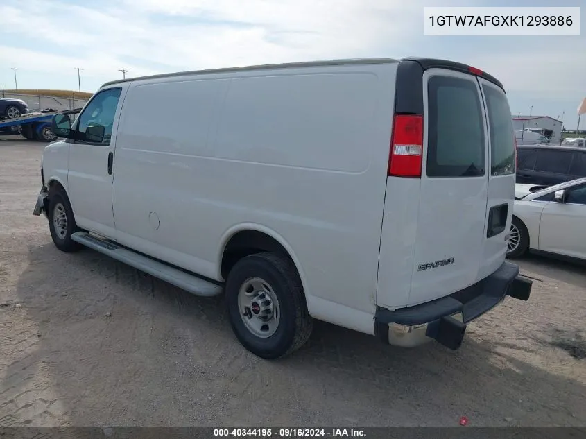 1GTW7AFGXK1293886 2019 GMC Savana 2500 Work Van