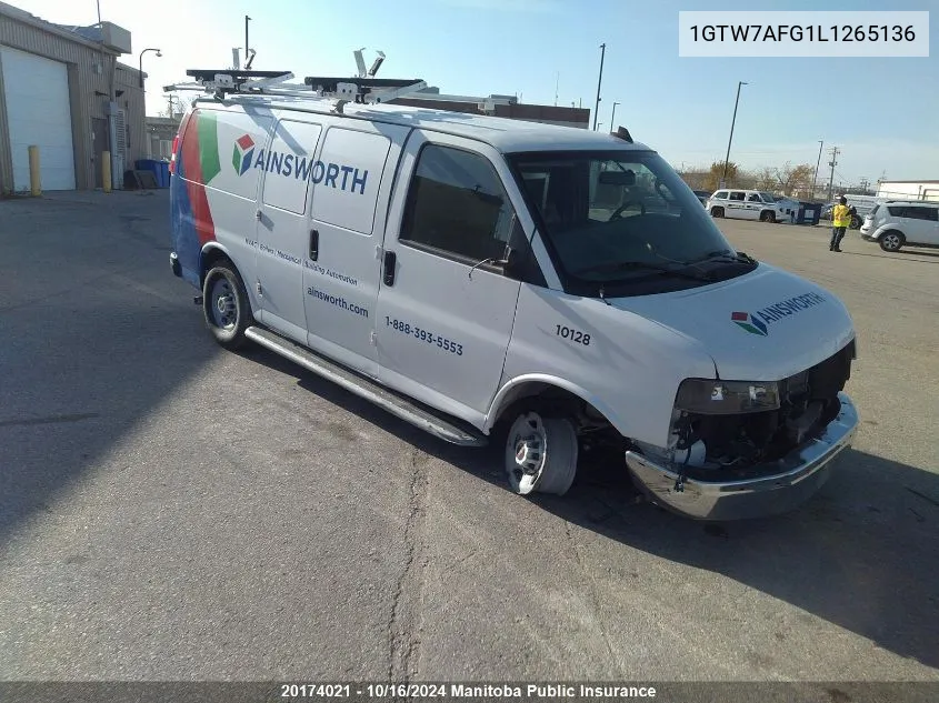 1GTW7AFG1L1265136 2020 GMC Savana 2500 Cargo Van