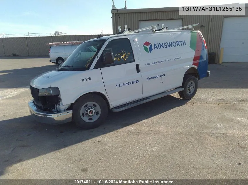 1GTW7AFG1L1265136 2020 GMC Savana 2500 Cargo Van