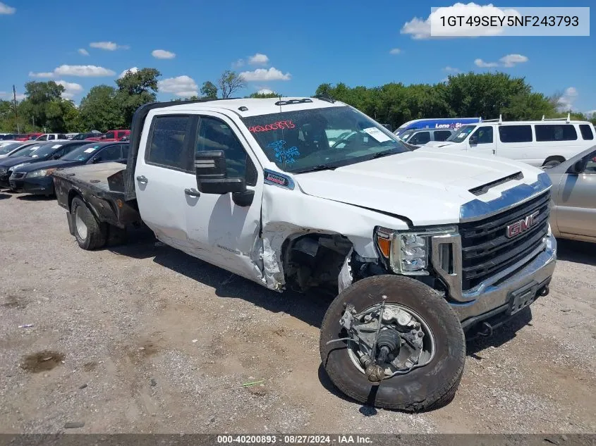 2022 GMC Sierra 3500Hd 4Wd Long Bed Pro VIN: 1GT49SEY5NF243793 Lot: 40200893