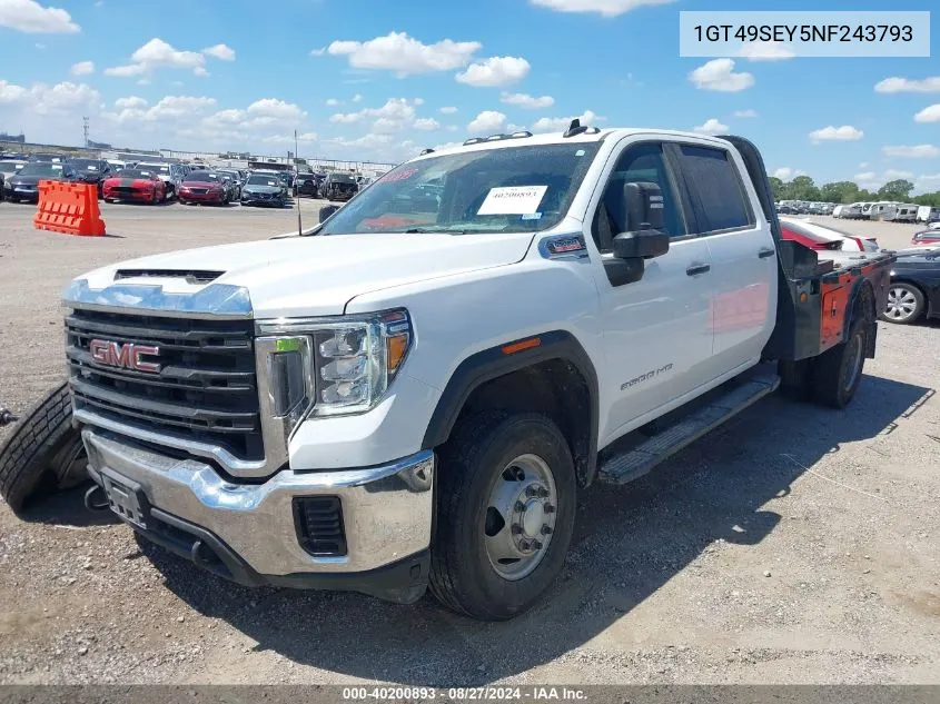 2022 GMC Sierra 3500Hd 4Wd Long Bed Pro VIN: 1GT49SEY5NF243793 Lot: 40200893