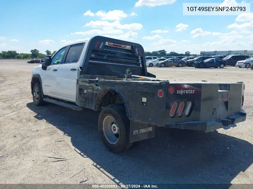 2022 GMC Sierra 3500Hd 4Wd Long Bed Pro VIN: 1GT49SEY5NF243793 Lot: 40200893