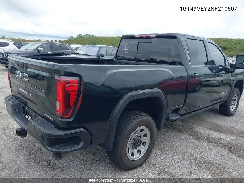 2022 GMC Sierra 3500Hd 4Wd Standard Bed At4 VIN: 1GT49VEY2NF210607 Lot: 40477547