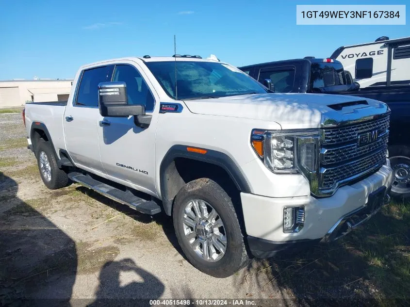 2022 GMC Sierra 3500Hd K3500 Denali VIN: 1GT49WEY3NF167384 Lot: 40515498