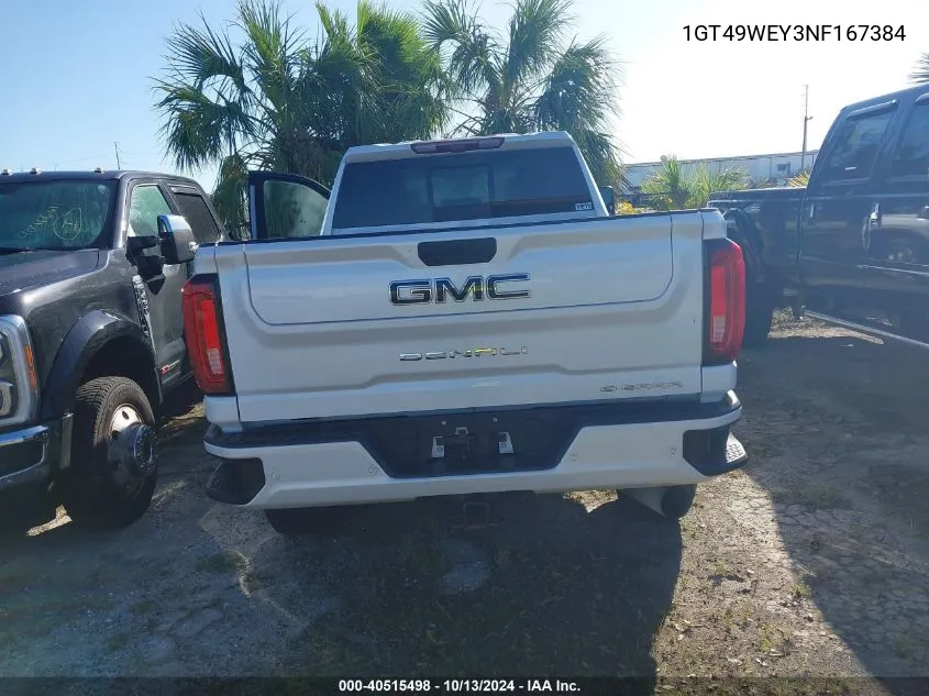 2022 GMC Sierra 3500Hd K3500 Denali VIN: 1GT49WEY3NF167384 Lot: 40515498