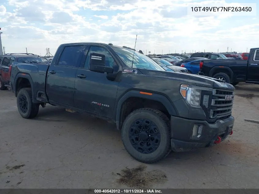 2022 GMC Sierra 3500Hd 4Wd Standard Bed At4 VIN: 1GT49VEY7NF263450 Lot: 40542012