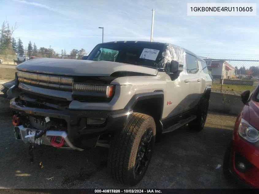 2024 GMC Hummer Ev Suv 2X VIN: 1GKB0NDE4RU110605 Lot: 40517826