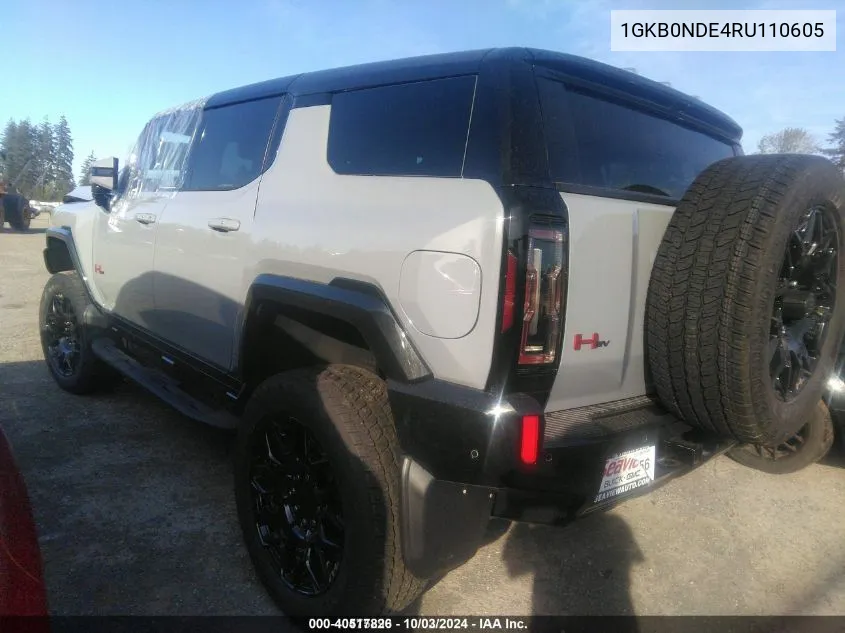 2024 GMC Hummer Ev Suv 2X VIN: 1GKB0NDE4RU110605 Lot: 40517826