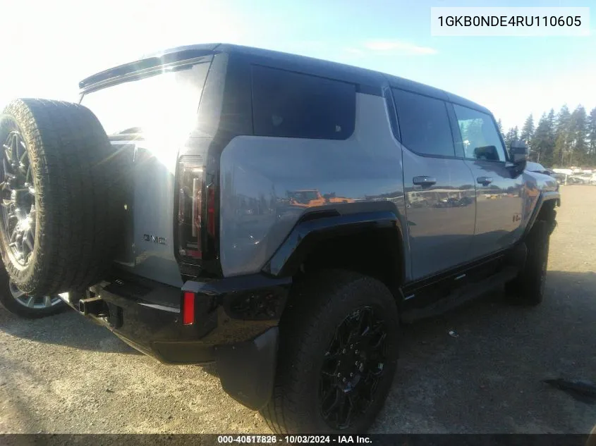 2024 GMC Hummer Ev Suv 2X VIN: 1GKB0NDE4RU110605 Lot: 40517826