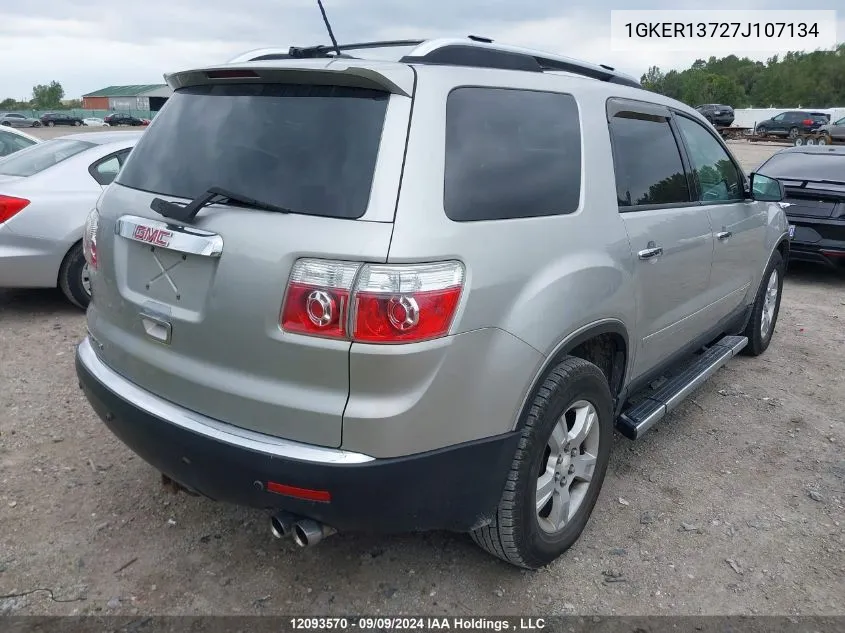 2007 GMC Acadia VIN: 1GKER13727J107134 Lot: 12093570