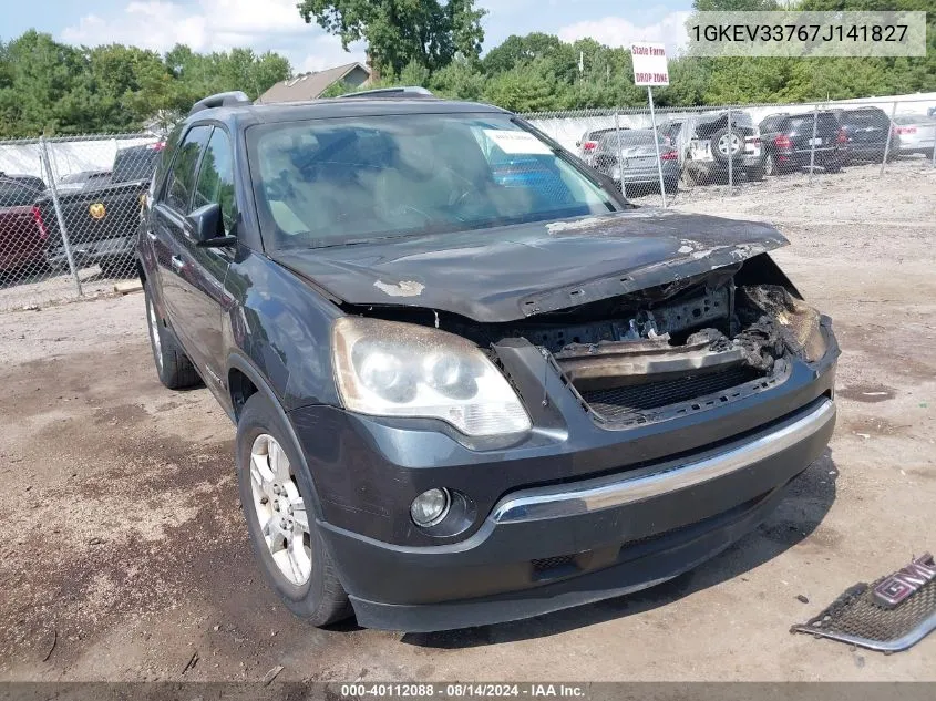 2007 GMC Acadia Slt-1 VIN: 1GKEV33767J141827 Lot: 40112088