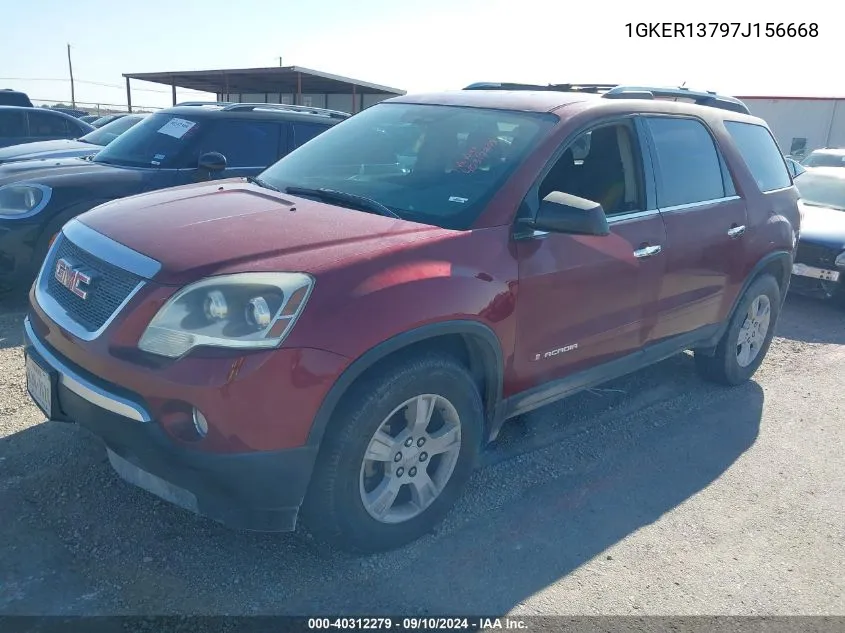 2007 GMC Acadia Sle-1 VIN: 1GKER13797J156668 Lot: 40312279