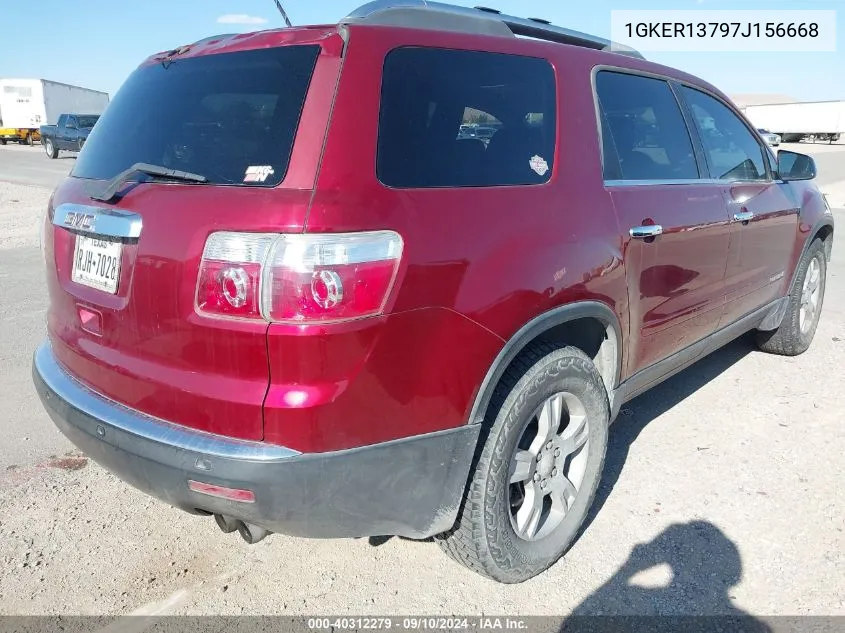 2007 GMC Acadia Sle-1 VIN: 1GKER13797J156668 Lot: 40312279