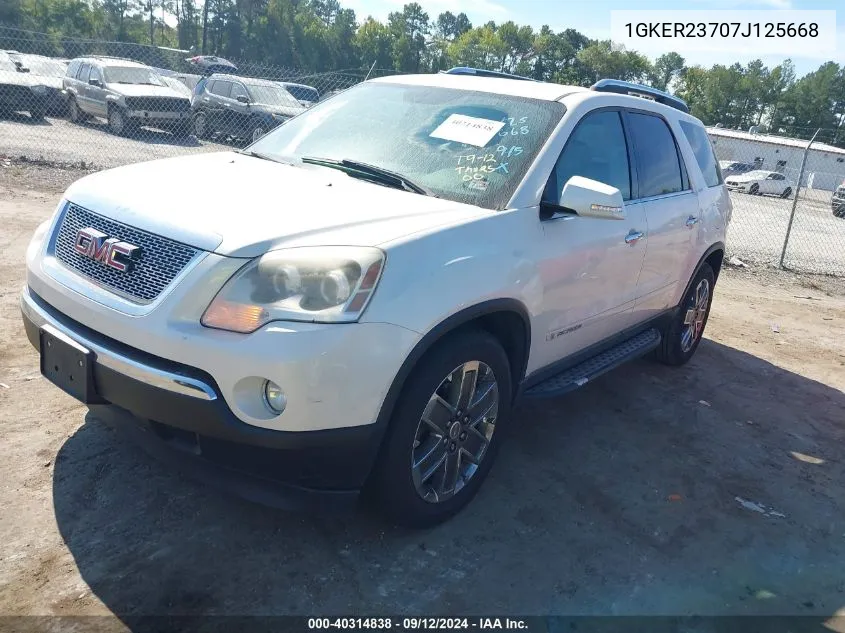 2007 GMC Acadia Slt-1 VIN: 1GKER23707J125668 Lot: 40314838