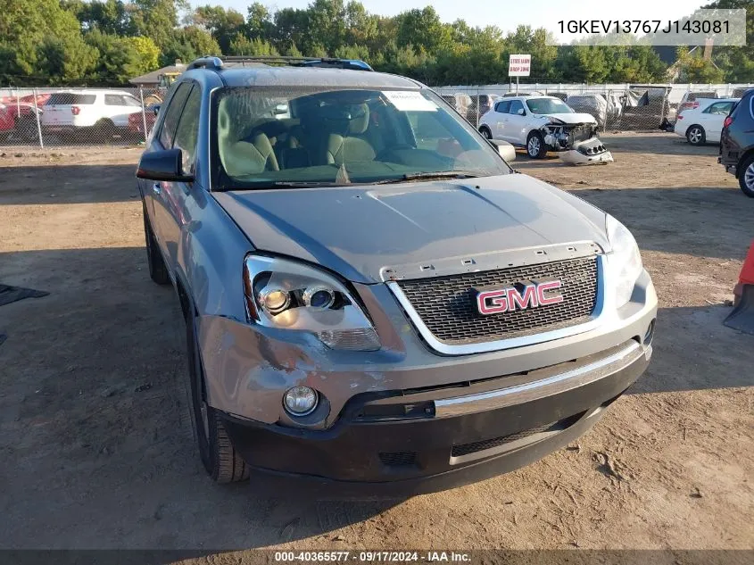 2007 GMC Acadia Sle VIN: 1GKEV13767J143081 Lot: 40365577