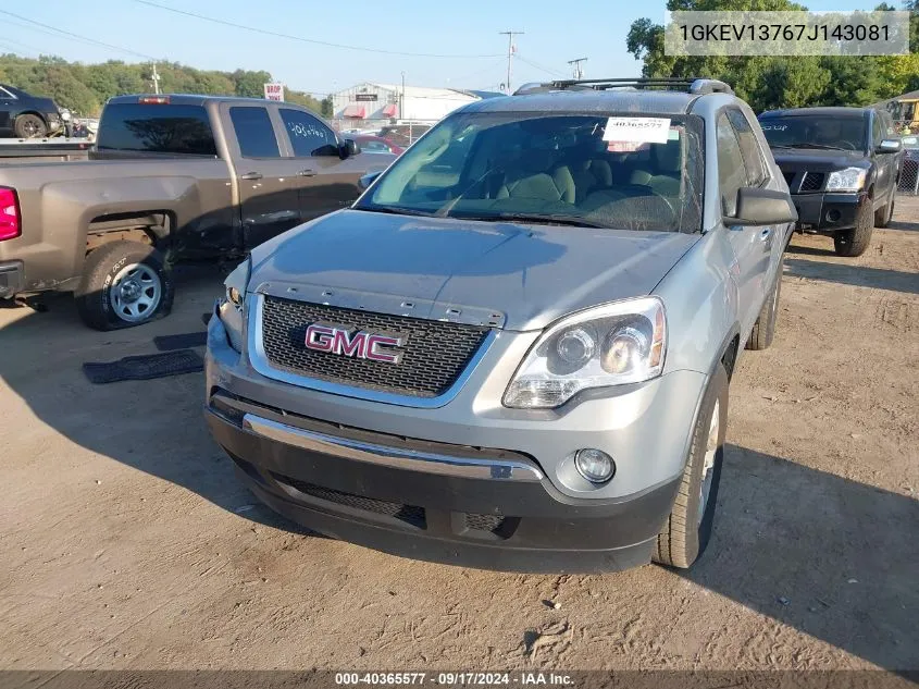 2007 GMC Acadia Sle VIN: 1GKEV13767J143081 Lot: 40365577