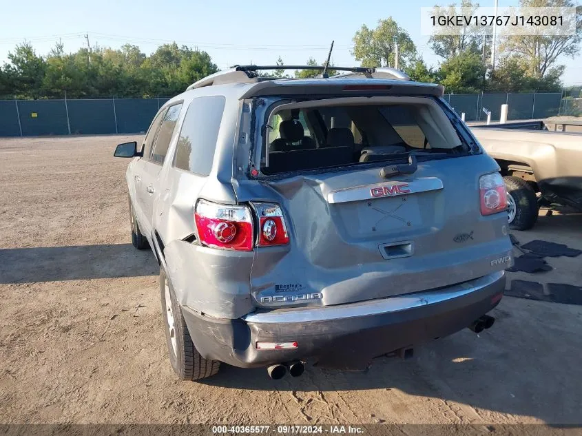 2007 GMC Acadia Sle VIN: 1GKEV13767J143081 Lot: 40365577