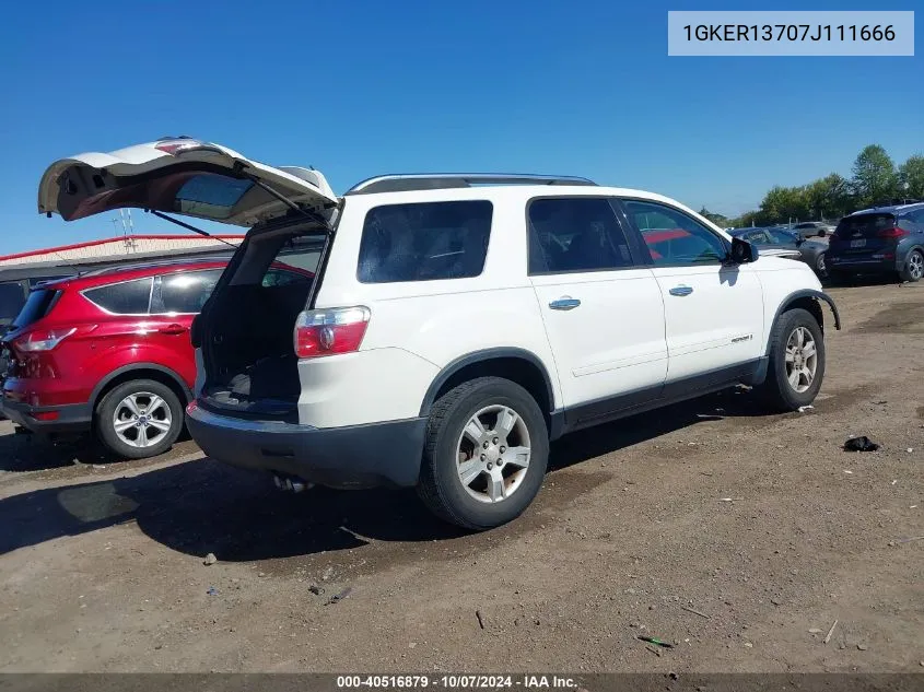 2007 GMC Acadia Sle-1 VIN: 1GKER13707J111666 Lot: 40516879