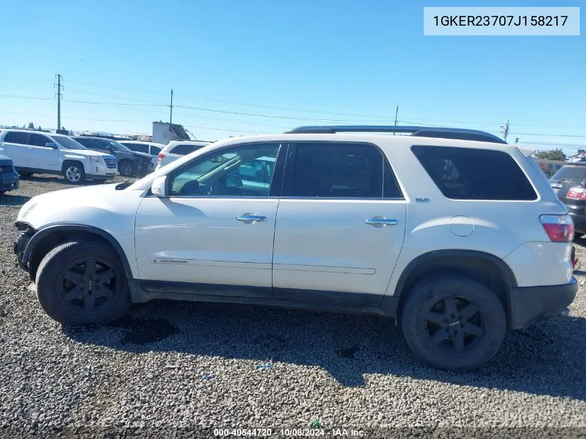 2007 GMC Acadia Slt-1 VIN: 1GKER23707J158217 Lot: 40544720