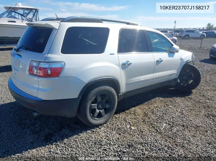 2007 GMC Acadia Slt-1 VIN: 1GKER23707J158217 Lot: 40544720