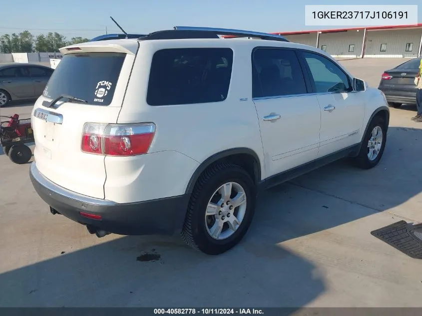 2007 GMC Acadia Slt-1 VIN: 1GKER23717J106191 Lot: 40582778