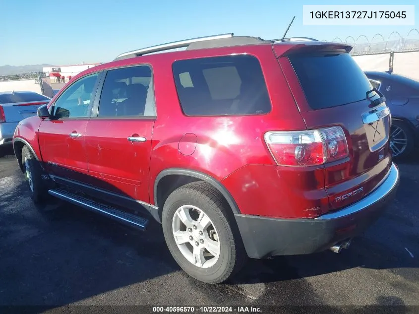 2007 GMC Acadia Sle-1 VIN: 1GKER13727J175045 Lot: 40596570