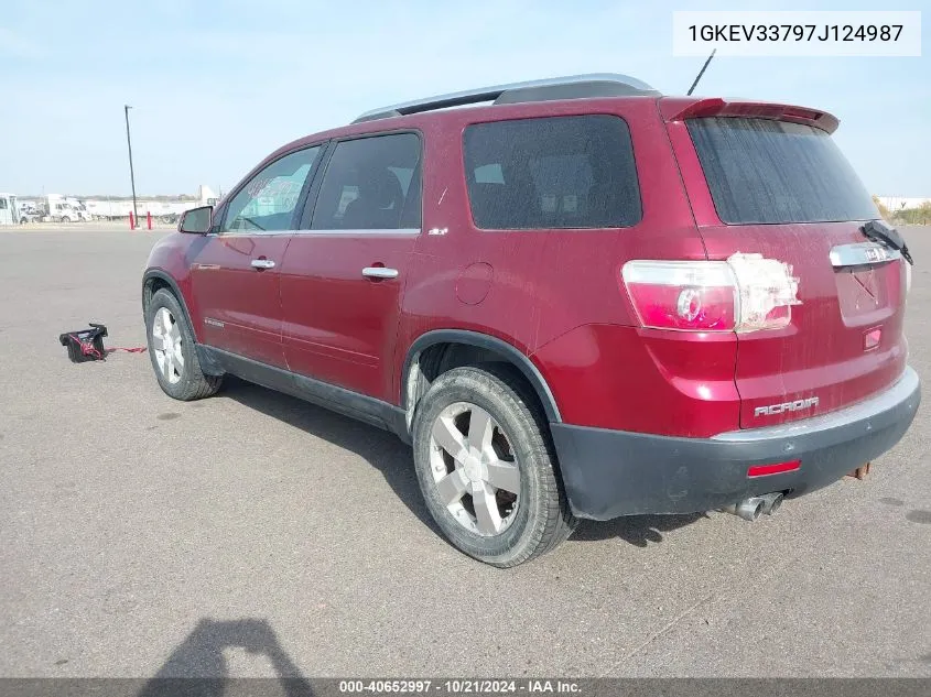 2007 GMC Acadia Slt-1 VIN: 1GKEV33797J124987 Lot: 40652997