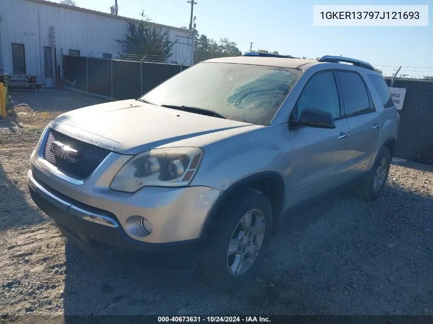 2007 GMC Acadia Sle-1 VIN: 1GKER13797J121693 Lot: 40673631