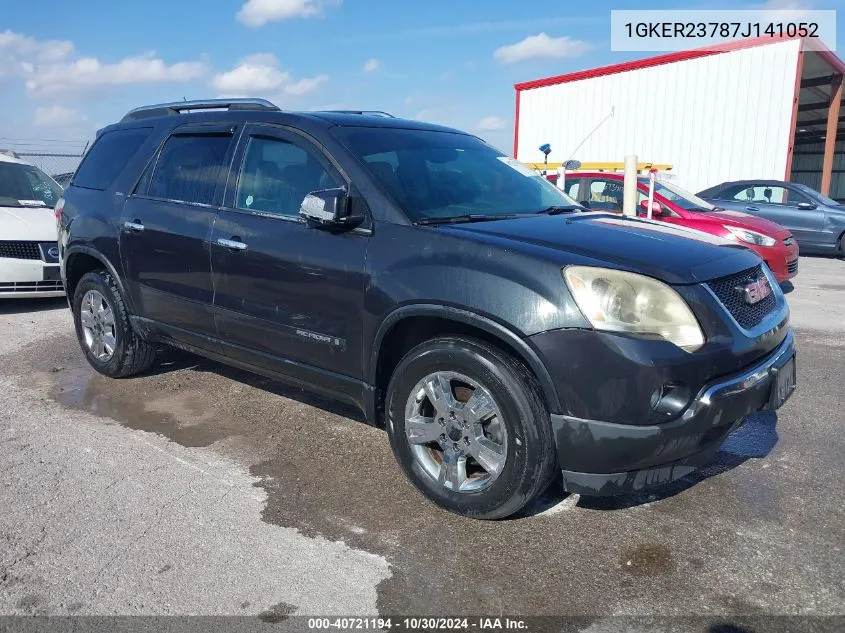 2007 GMC Acadia Slt-1 VIN: 1GKER23787J141052 Lot: 40721194