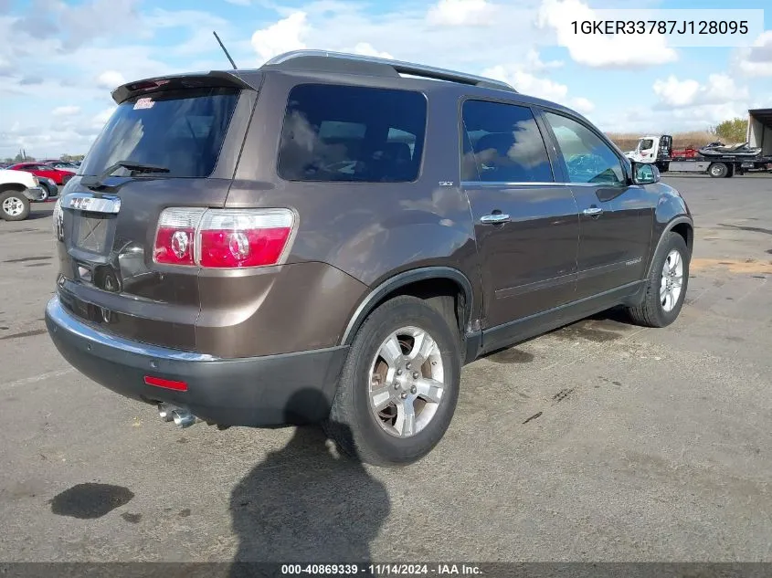 2007 GMC Acadia Slt-1 VIN: 1GKER33787J128095 Lot: 40869339