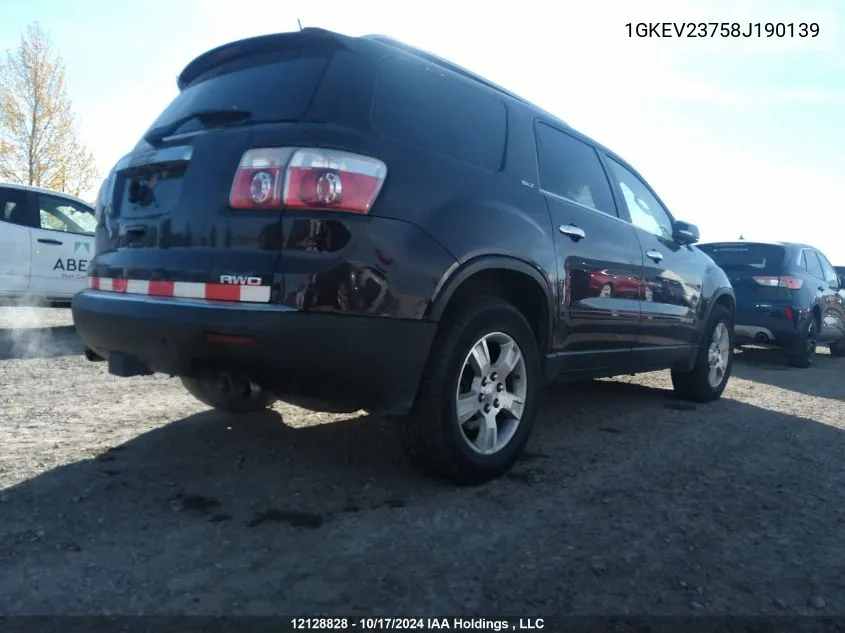 1GKEV23758J190139 2008 GMC Acadia