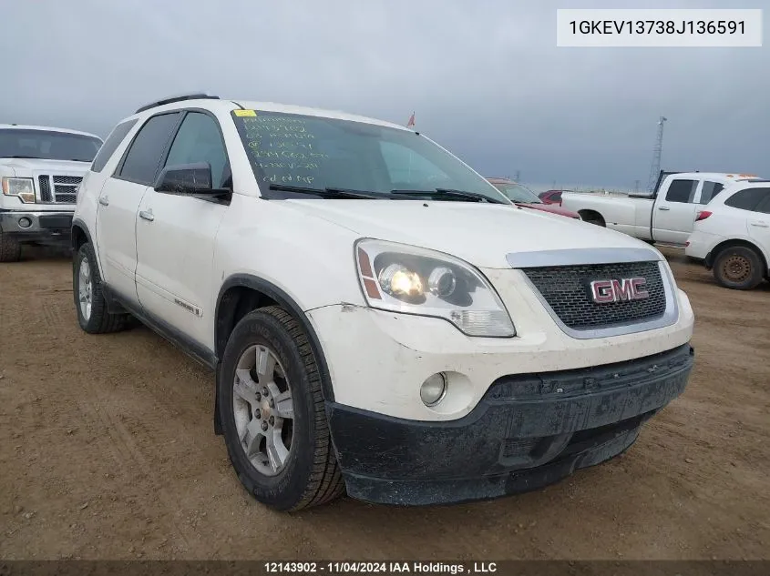 2008 GMC Acadia VIN: 1GKEV13738J136591 Lot: 12143902