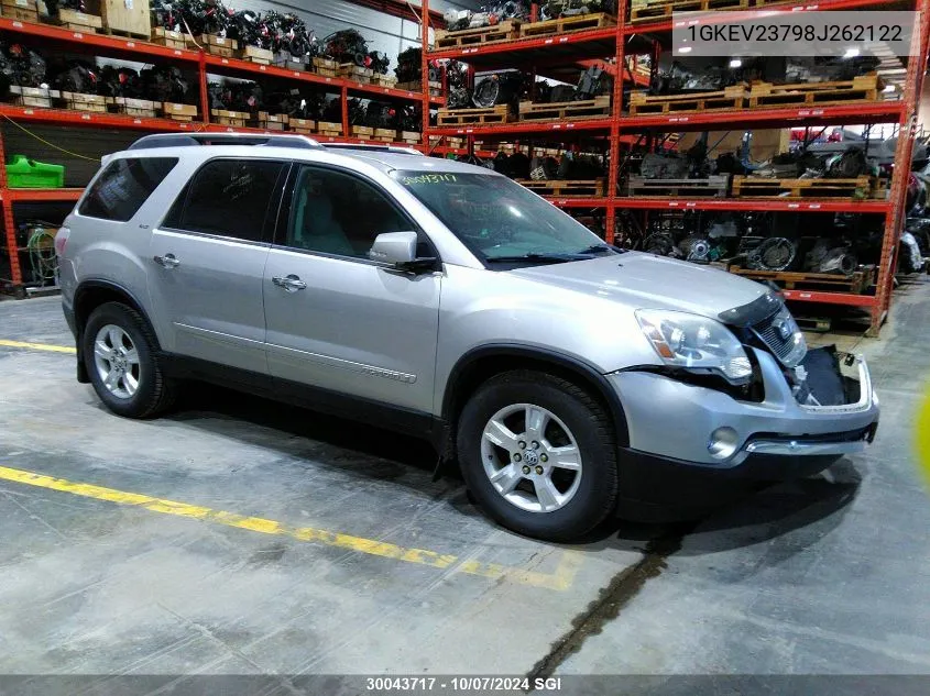 2008 GMC Acadia Slt-1 VIN: 1GKEV23798J262122 Lot: 30043717