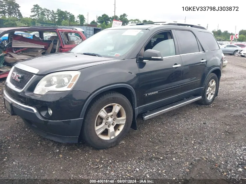 2008 GMC Acadia Slt-2 VIN: 1GKEV33798J303872 Lot: 40016148