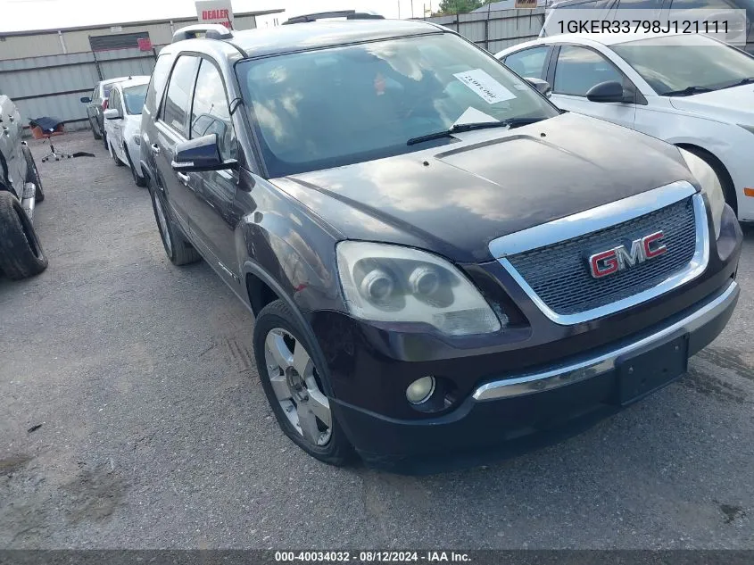 2008 GMC Acadia Slt-2 VIN: 1GKER33798J121111 Lot: 40034032