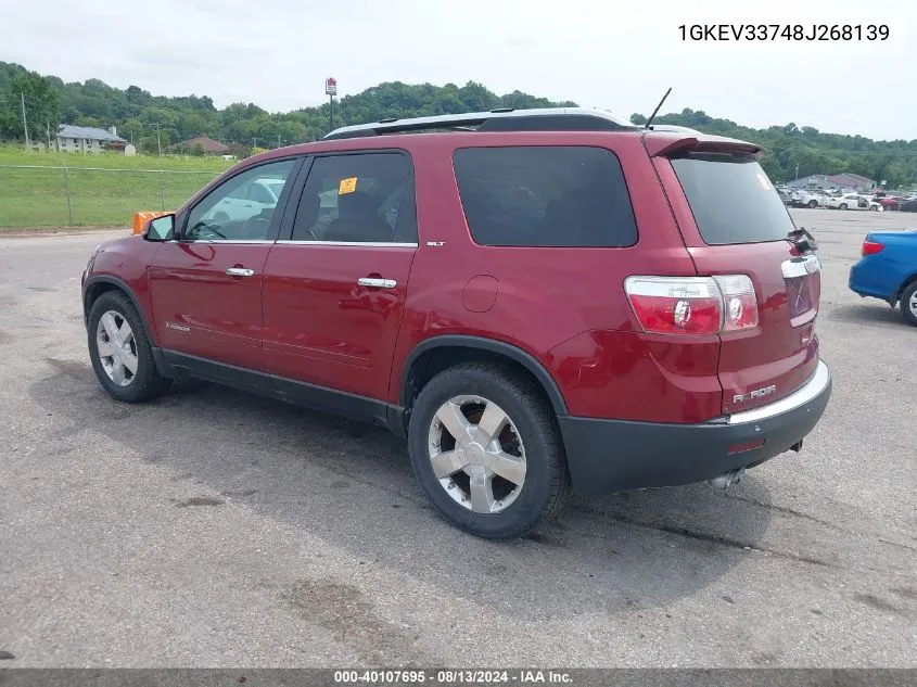 2008 GMC Acadia Slt-2 VIN: 1GKEV33748J268139 Lot: 40107695