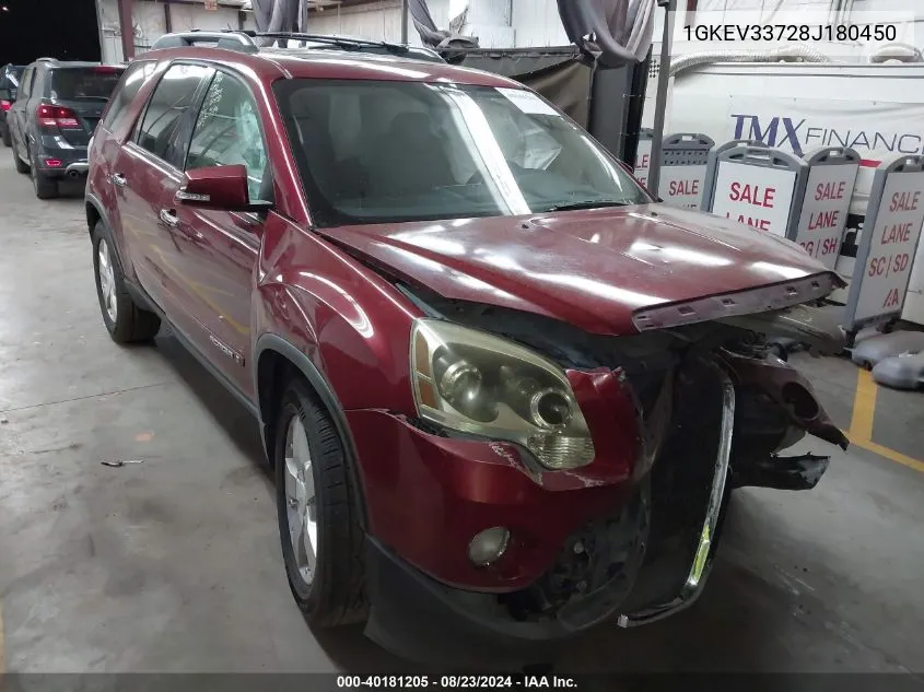 2008 GMC Acadia Slt-2 VIN: 1GKEV33728J180450 Lot: 40181205